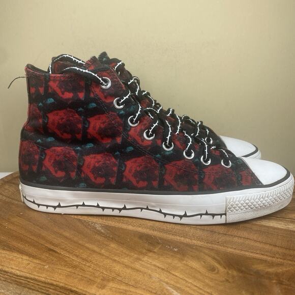 Converse Chuck Taylor Much Love Mens Black Red Size 9.5 High Top Y2K Rose Shoes - Picture 3 of 10